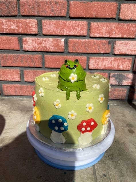 frog cake 🎂 🐸 frog cakes pretty birthday cakes birthday drip cake