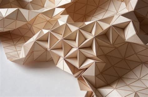 Wooden Textiles In Origami Designs To Celebrate Geometric