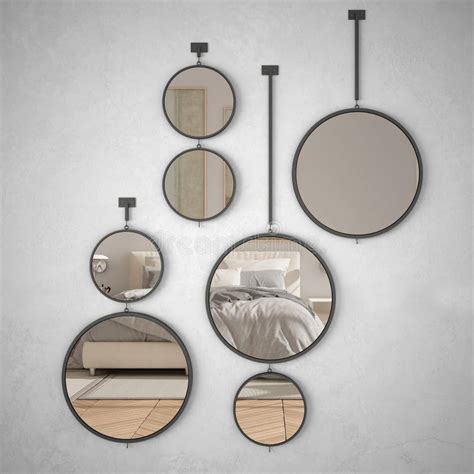 Round Mirrors Hanging On The Wall Reflecting Interior Design Scene