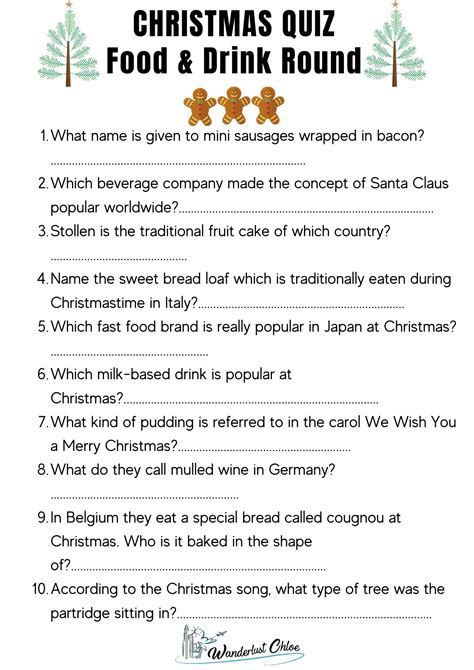 50 Christmas Quiz Questions Printable Picture Rounds 2024