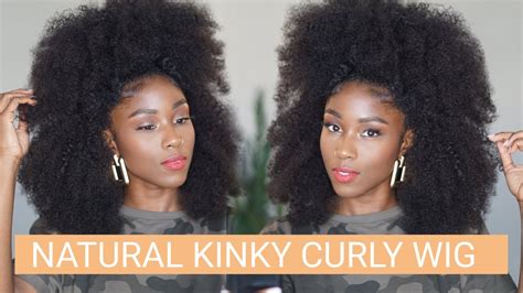 Natural Hair Style With Kinky Curly Wig Youtube