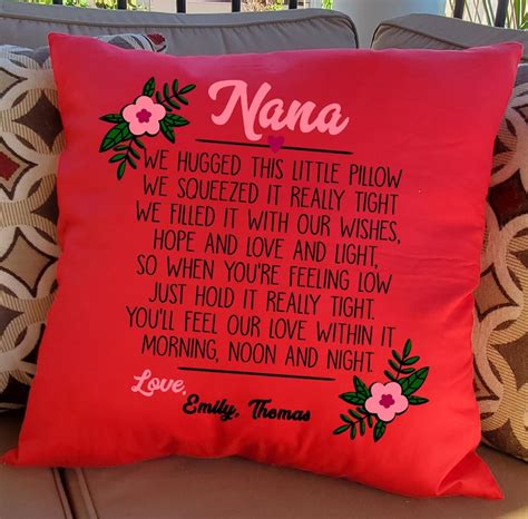 Nana We Hugged This Pillow Mothers Day Throw Pillow Etsy