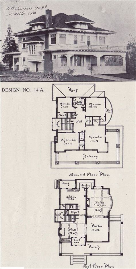 1908 House Plan Classical Revival Foursquare Western Home Builder