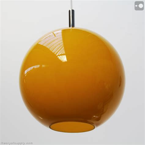 Retro Orange Glass Lamp Shade Globe 1960s Theory Of Supply For Sale Uk