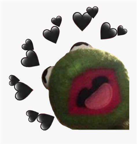 Kermit Tumblr Black Hearts Trend Use It Meme Kermit With Hearts Free Transparent