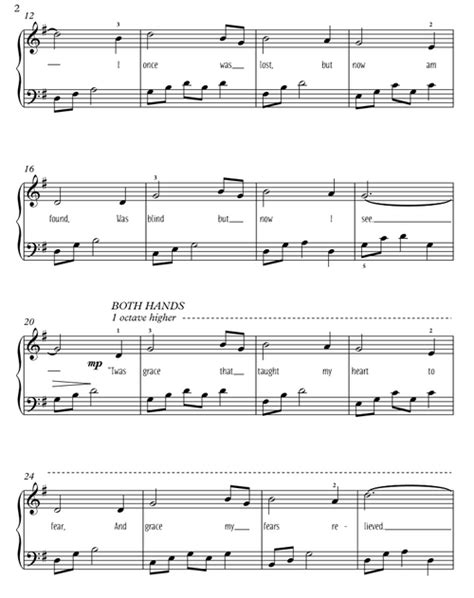 Amazing Grace Free Easy Piano Sheet Music