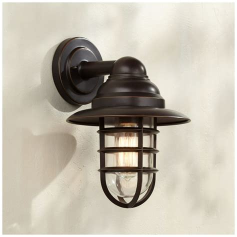 John Timberland Industrial Outdoor Barn Light Fixture Handsome Bronze