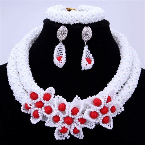 4ujewelry Dubai Wedding Jewelry Sets White Nigerian Beads For Women