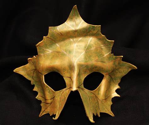 Green And Gold Leaf Mask Shopbadwolfmasquera Flickr