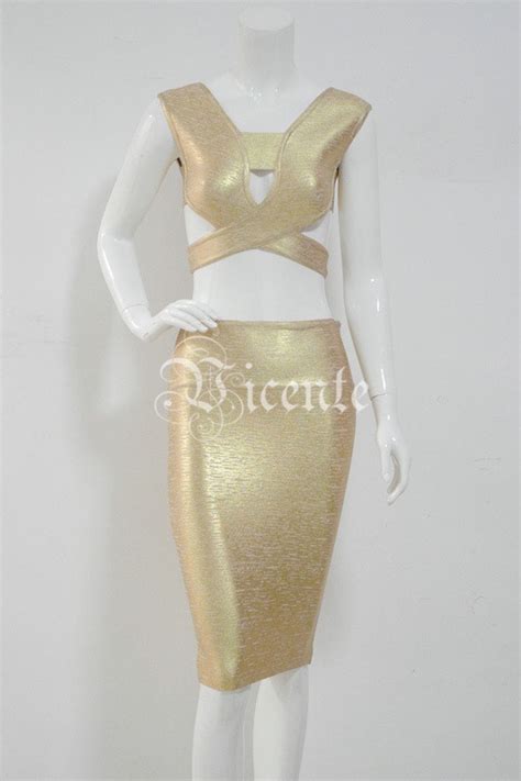 Gold Bandage Dress On Luulla