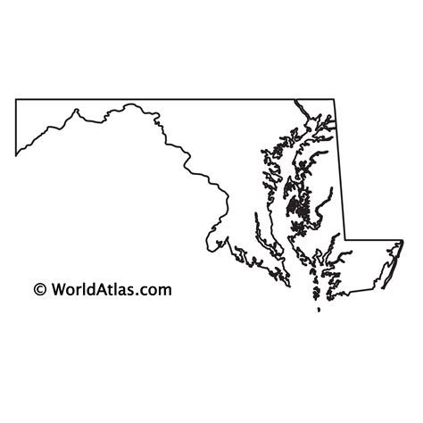 Outline Map Of Maryland