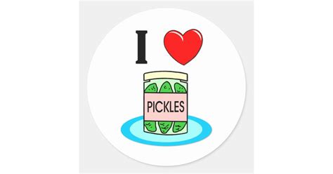 I Love Pickles Classic Round Sticker Uk