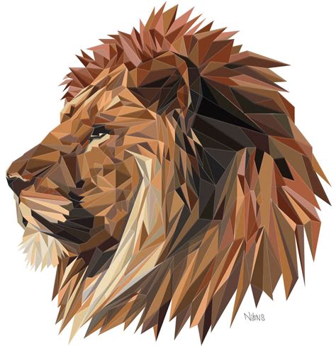Lion On Behance Art And Illustration Geometric Lion Geometric Shapes