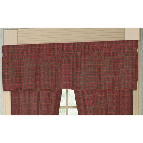 Patch Magic Red Plaid And Green Black Lines Fabric Curtain Valance 54