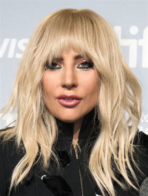 Lady Gaga Long Wavy Cut With Bangs Hair Lookbook Stylebistro
