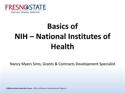 Ppt Basics Of Nih National Institutes Of Health Powerpoint