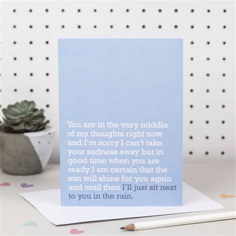 Sit Next To You In The Rain Sympathy Card For Loss By The Right Lines
