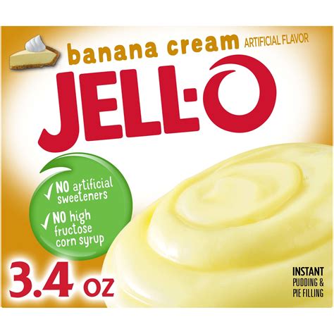 Jell O Banana Cream Instant Pudding Mix And Pie Filling 34 Oz Box