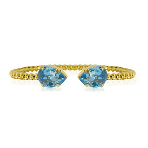 Caroline Svedbom Mini Drop Bracelet Gold Aquamarine Ejesbyejes