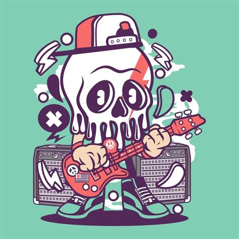 Skull Rock Vector Premium