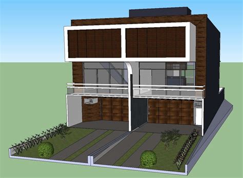 Modern House Two Story 3d Model Cad Drawing Details Dwg File Cadbull