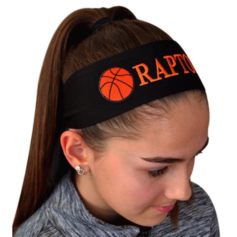 Personalized Embroidered Basketball Headband Tie Back