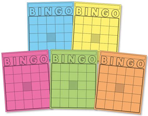 Hygloss® Blank Bingo Cards Assorted Colors