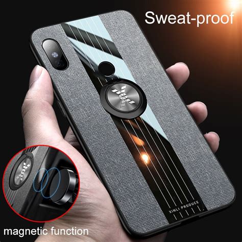 Coque De T L Phone En Cuir Avec Anneau De Support Magn Tique Tui Pour