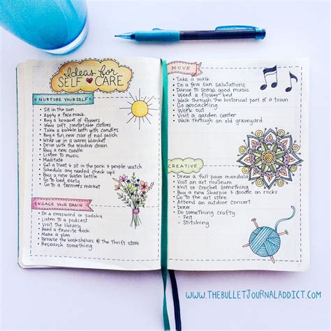 ideas for self care self care bullet journal bullet journal bullet journal layout