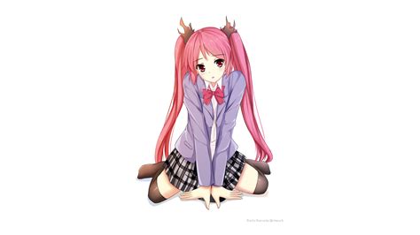 Anime School Girl With Pink Hair