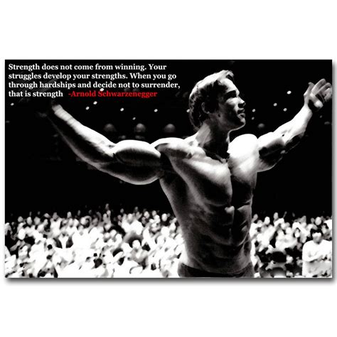 Arnold Schwarzenegger Bodybuilding Motivational Quote Art Silk Poster Print Fitness