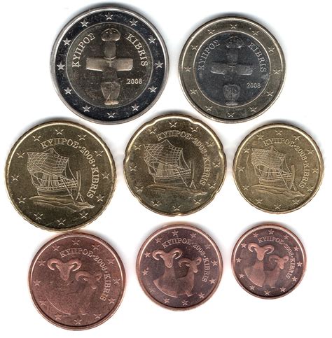 Euro Coin Set Uncirculated Unc Cyprus 2008
