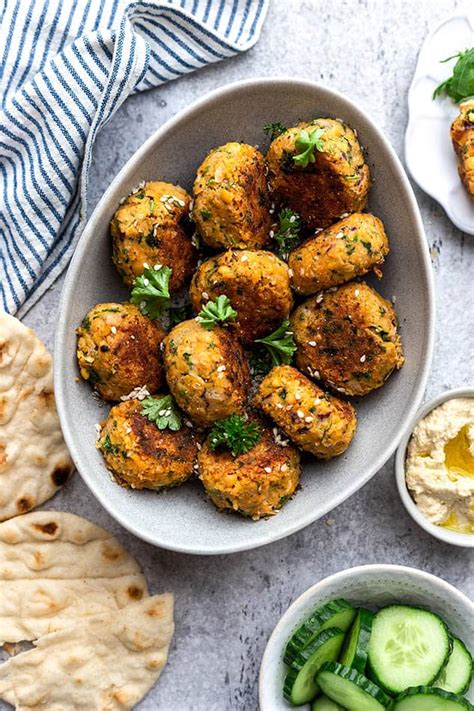 They are best served with pita bread, tomato, onions, and tahini sauce. Air Fryer Falafel - Easy + So Crispy! Gluten-Free + Vegan