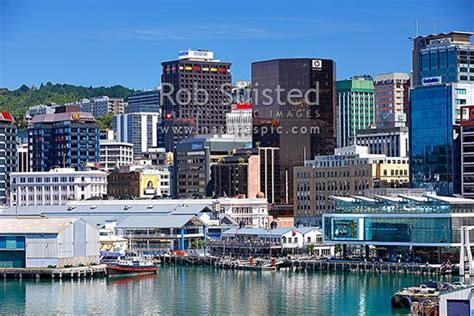 Wellington City Cbd Buildings With Bars And Cafes On Waterfront At