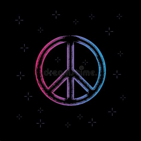 Grunge Peace Sign Vector Peace Symbol With Colorful Style Stock Vector