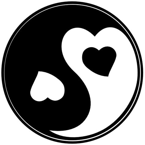 Yin And Yang Hearts Sticker