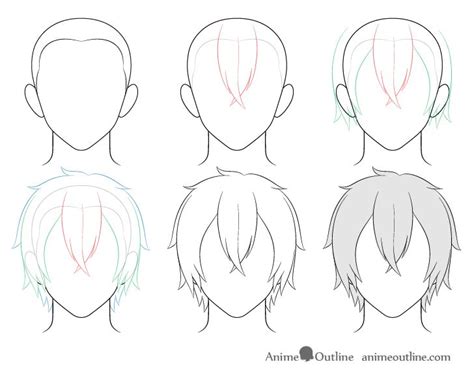 How To Draw Anime Male Hair Step By Step Animeoutline In