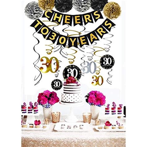 30th Birthday Party Supplies Decorations Kit Cheers To Years Banner