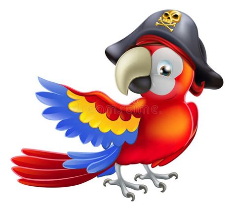 Pirate Parrot A Red Parrot Cartoon Wearing A Pirates Hat And Eye Patch