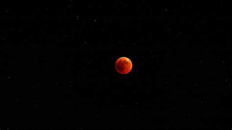 Wallpaper Moon Red Full Moon Sky Stars Night Hd Picture Image