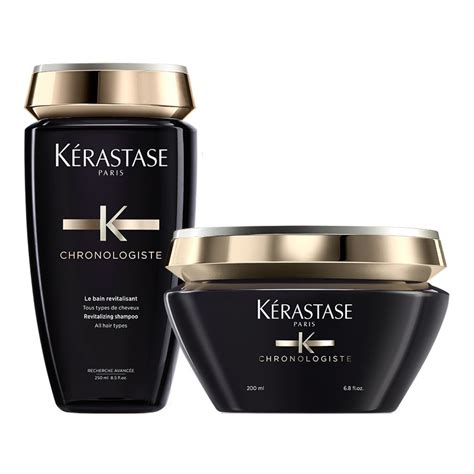 • gently removes impurities from the scalp and fiber* • reveals stronger hair (+44% hydration after 48 hours. Kérastase Chronologiste Set (Shampoo Révitalisant 250ml ...