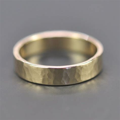 Selina campbell jewellery , manchester. Mens 14K Yellow Gold Wedding Band, 5mm Hammered Gold Ring ...