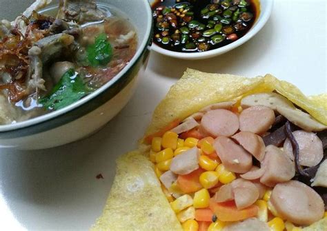 Daging ayam cincang, wortel, jamur, dan bahan. Resep Sup matahari aka sup manten berempah oleh Tutik_bundaananhaydar - Cookpad