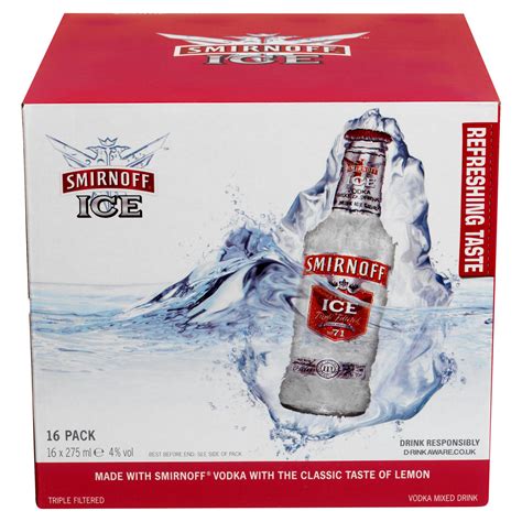 Smirnoff Ice Vodka Mixed Drink 16 X 275ml Bottle Multipack Spirits