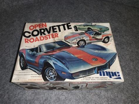 Vintage Mpc Open Corvette Roadster 125 Scale Model Kit 1 7506 Ebay