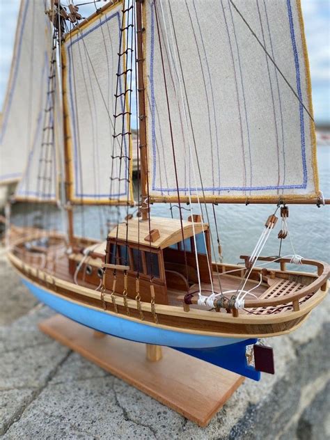 Gulet Sailing Boat Model Wooden Sailing Ship Model On Stand Etsy