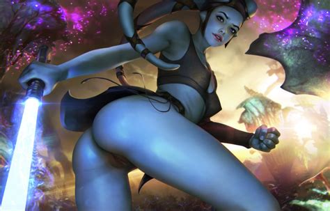 Rule 34 1girls Aayla Secura Areolae Ass Bottomless Breasts Dat Ass