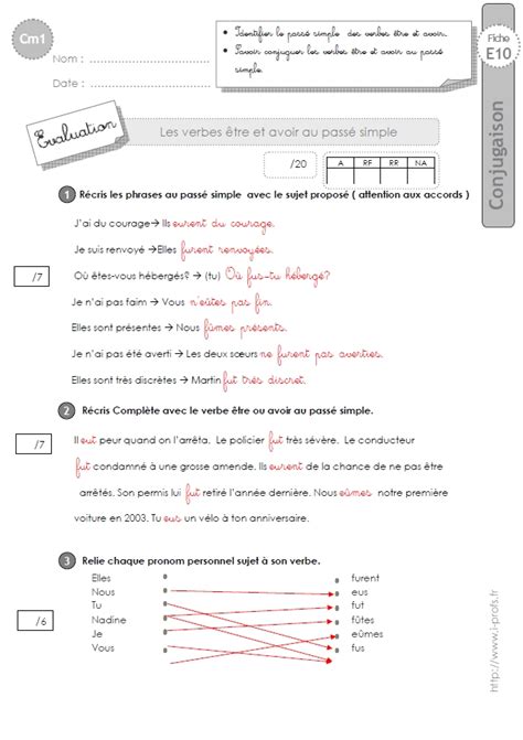 J'ai joué avec mon chien. cm1:evaluation être et avoir passé simple