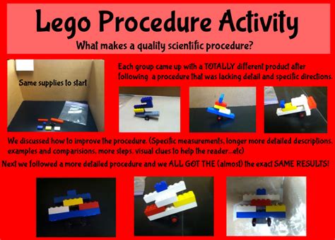 Lego Procedure Activity Working With The Best Of The Best