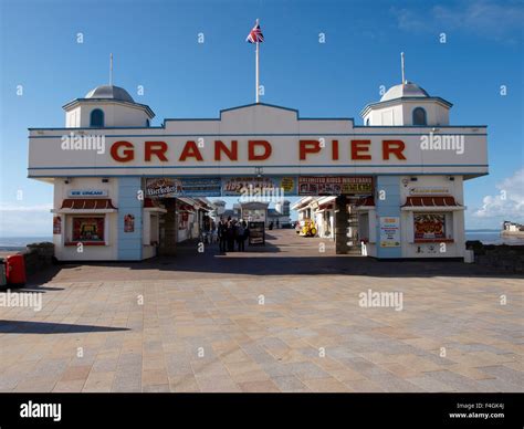 Front Of The Grand Pier Weston Super Mare Somerset Uk Stock Photo